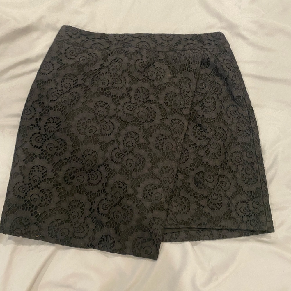 Black Eyelet Madewell Mini Skirt